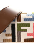 Canvas Ricamo Vitello King FF Multicolor Embroidered Baguette Grezzo Multicolor Gianduia