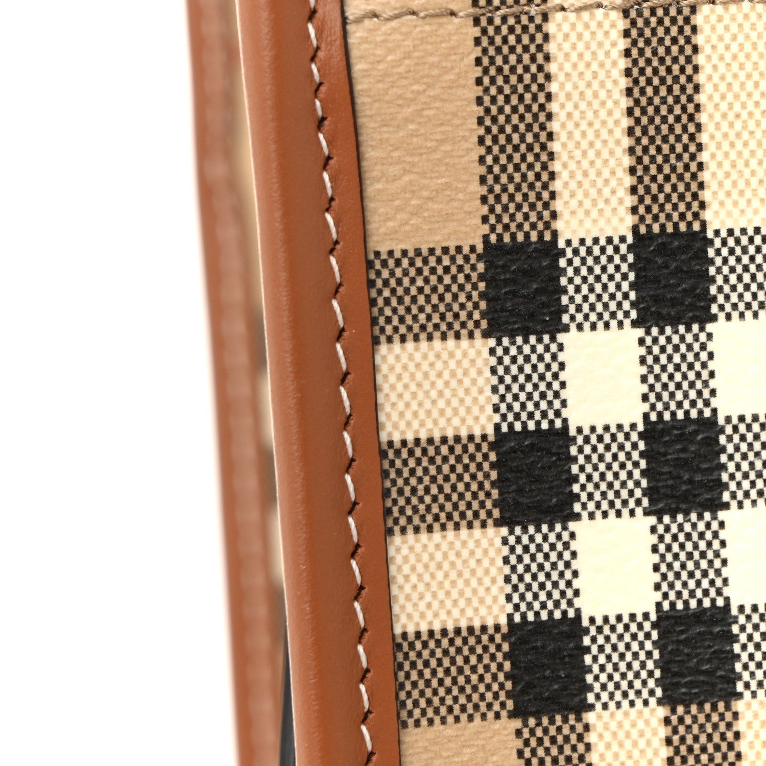 Canvas Vintage Check Calfskin Medium Freya Tote Briar Brown