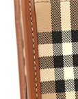 Canvas Vintage Check Calfskin Medium Freya Tote Briar Brown