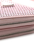 Satin Crystal Mini Triangle Crossbody Pouch Alabastro