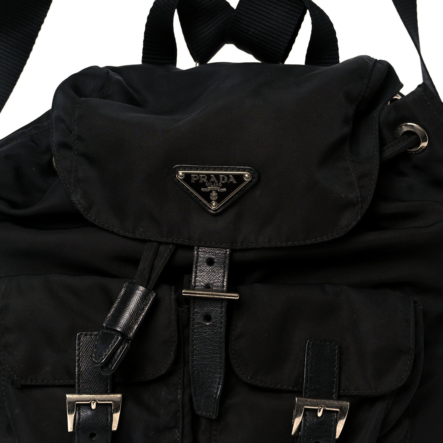 Tessuto Nylon Saffiano Small Backpack Black