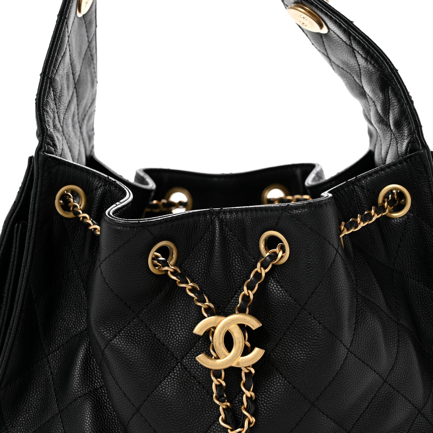 Caviar Quilted Small CHNL 25 Handbag Black