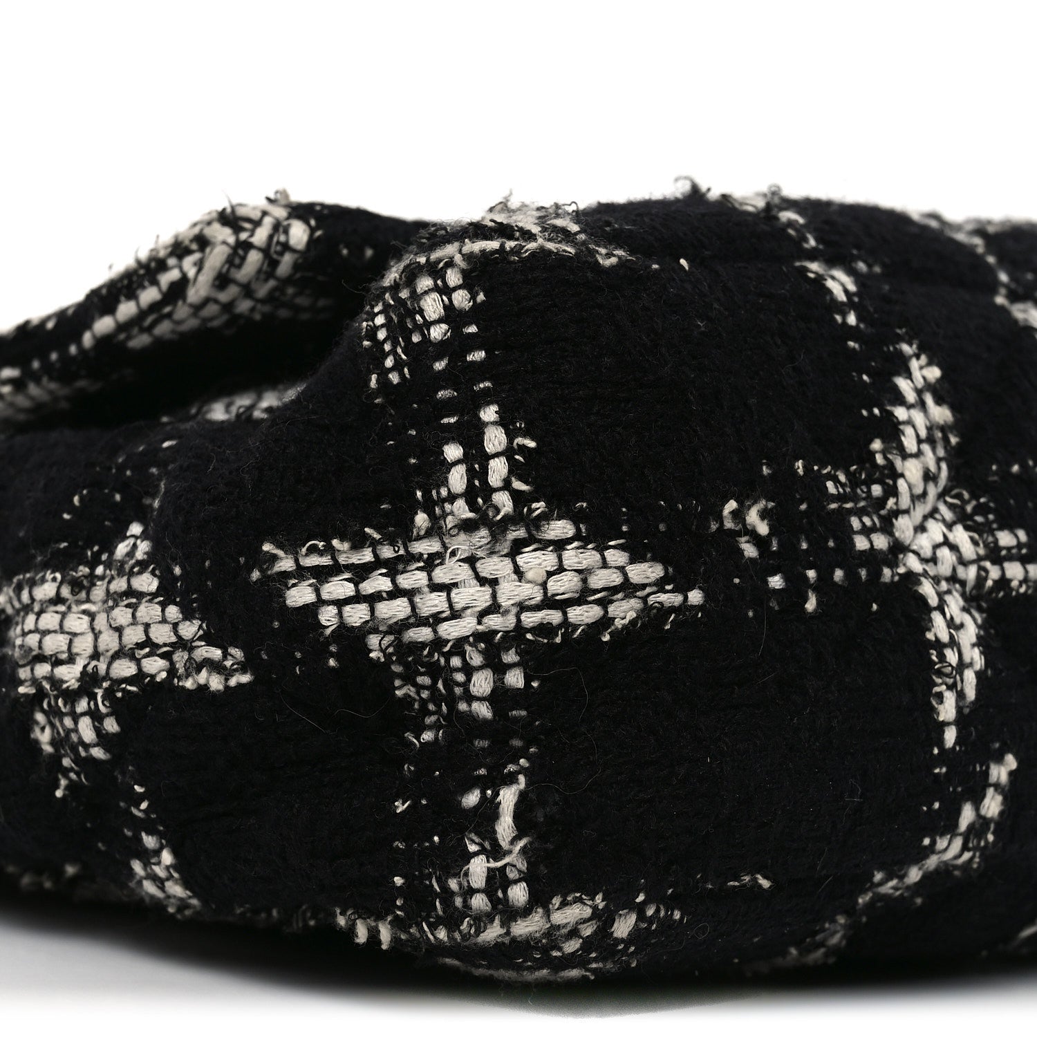 Tweed Quilted Maxi CHNL 19 Flap Black White