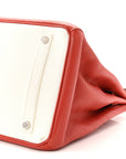 Taurillon Clemence Eclat Birkin 35 Sanguine White