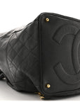 Caviar Quilted Drawstring Backpack Black