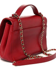 Caviar Quilted Small Business Affinity Flap Red