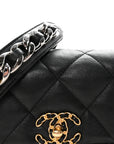 Goatskin Quilted CHNL 19 Waist Bag Black