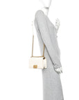 Caviar Quilted Small Boy Flap White