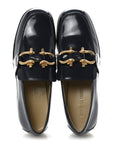Glossy Calfskin Monsieur Loafers 37.5 Navy Blue