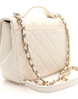 Caviar Quilted Medium Business Affinity Flap White