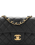 Metallic Caviar Quilted Mini Rectangular Flap Black