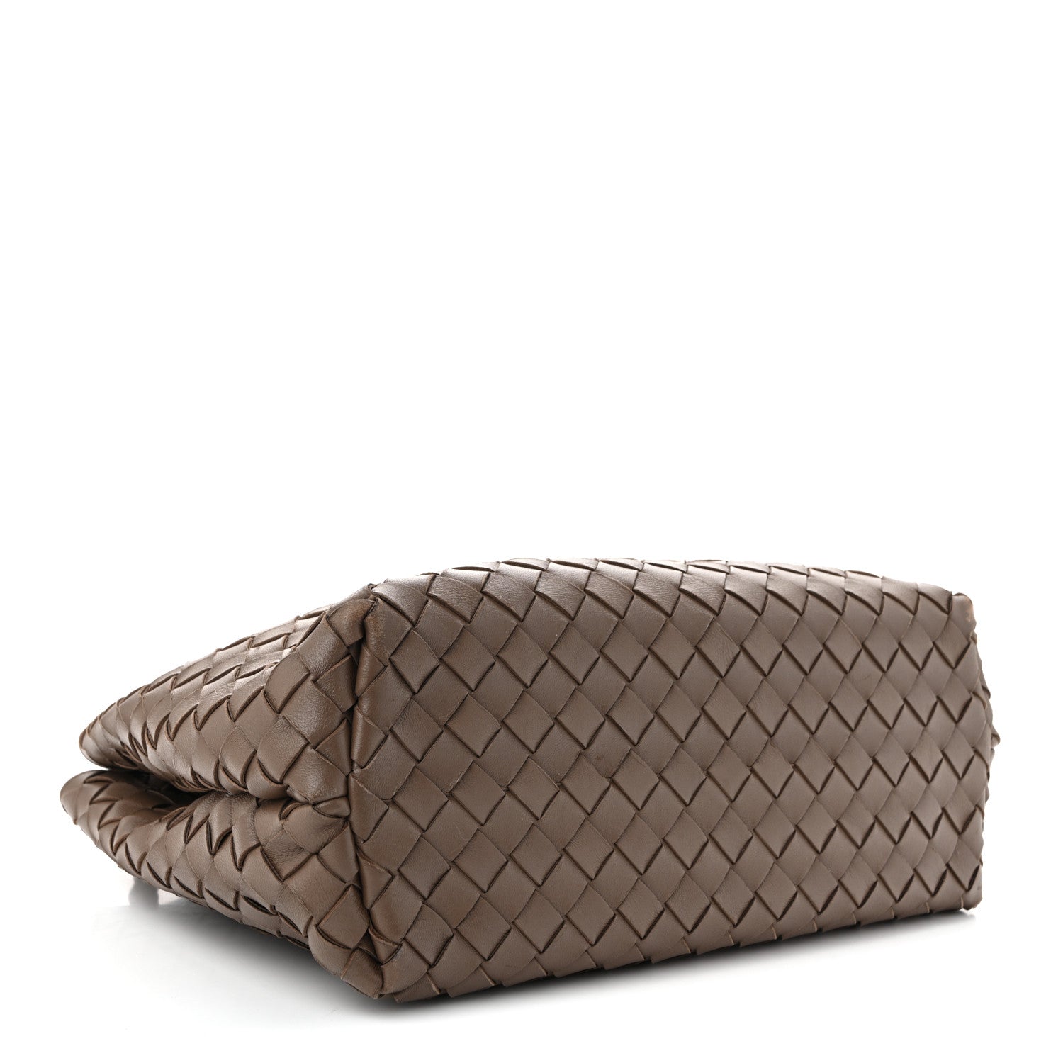 Nappa Intrecciato Medium Andiamo Shoulder Bag Taupe Grey