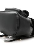Glazed Aged Calfskin Quilted Small Duma Drawstring Backpack Black