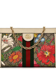 GG Supreme Monogram Flora Web Small Ophidia Chain Shoulder Bag White