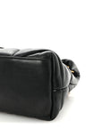 Lambskin Quilted Small Loulou Puffer Monogram Chain Satchel Black
