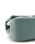 Lambskin Quilted Mini Rectangular Flap Green