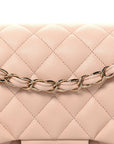 Caviar Quilted Jumbo Double Flap Light Beige