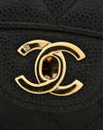 Caviar Quilted Small Double Flap Black