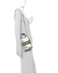 Canvas Embroidered Pixel Zodiac Mini Book Tote Phone Bag Latte Multicolor