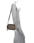 Monogram Matelasse Diagonal Small GG Marmont Chain Shoulder Bag Beige Black