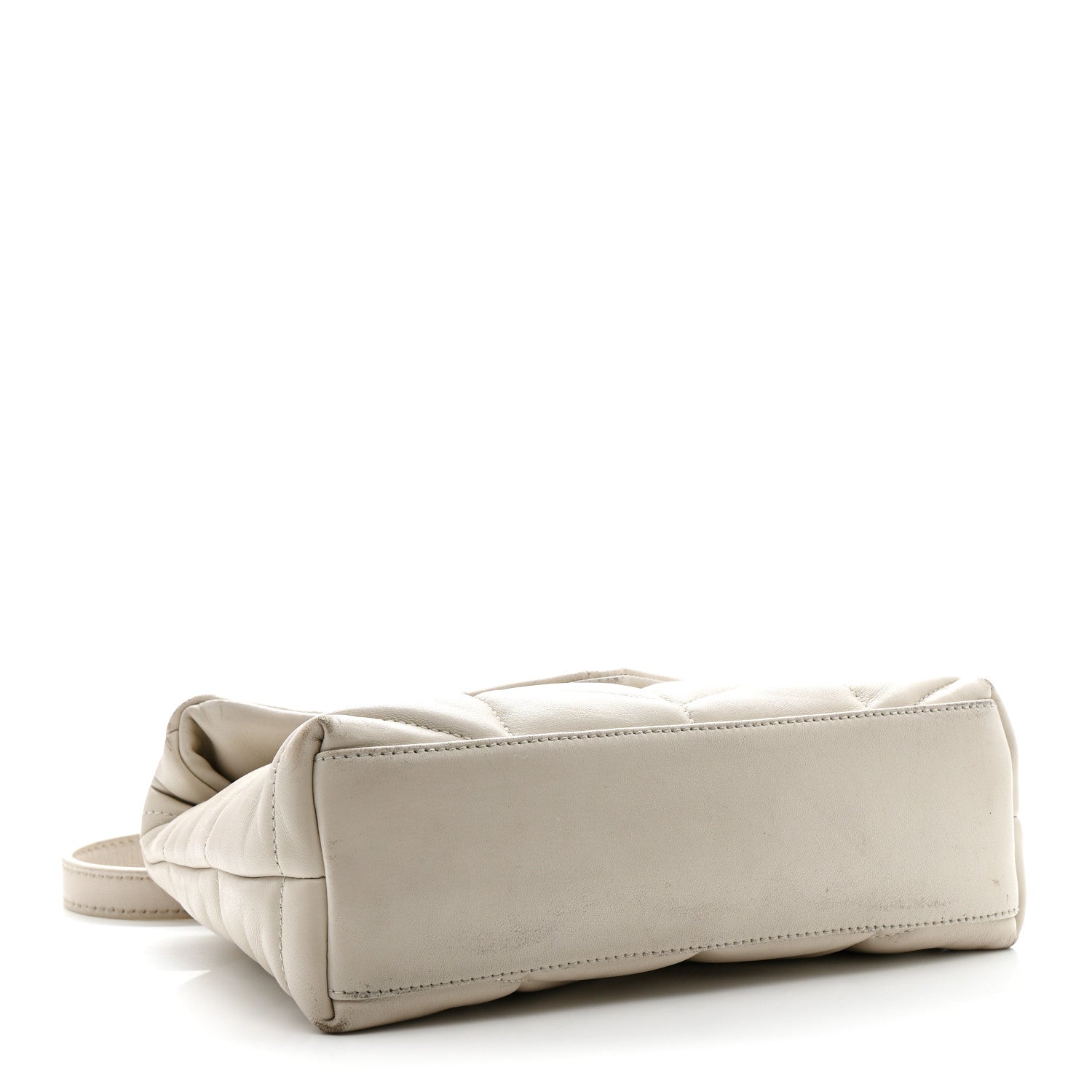 Lambskin Quilted Toy Loulou Puffer Monogram Chain Satchel Crema Soft
