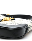 Azalea Calfskin GG Monogram Bi-Color Debossed Small Jackie 1961 Hobo Mystic White Black