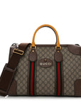 Soft GG Supreme Monogram Web Medium Duffle Bag Beige New Acero Crop
