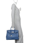 Epsom Birkin 35 Bleu Agate