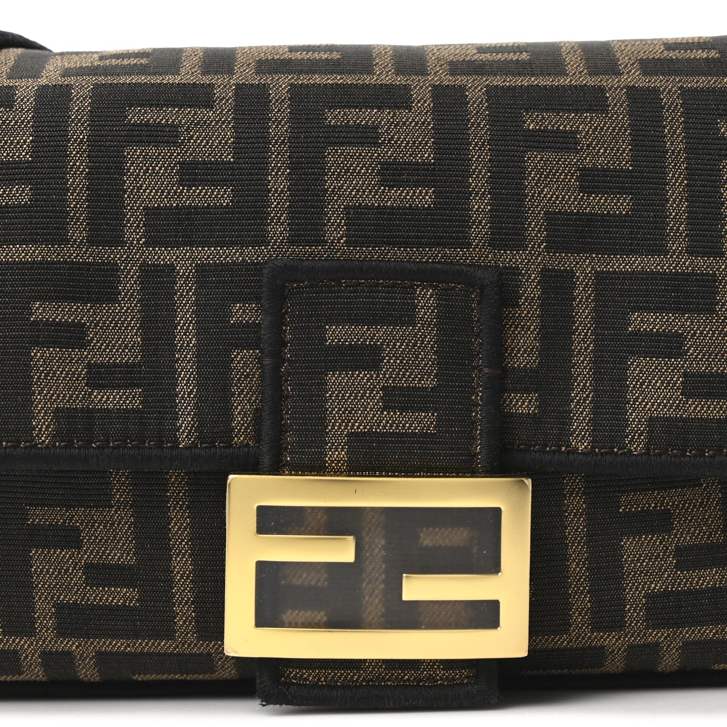 Fabric Jacquard FF 1974 Medium Baguette Tobacco Moro Black