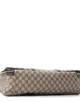GG Supreme Monogram Medium Double Handle Briefcase Dark Brown