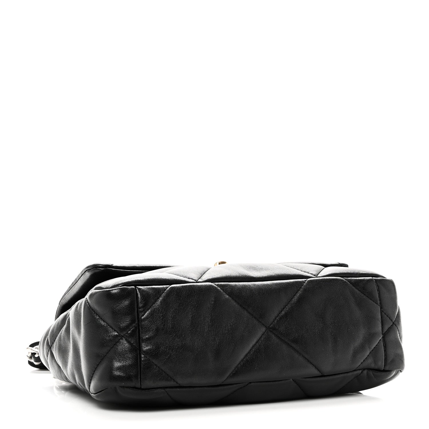 Goatskin Quilted Medium CHNL 19 Flap Black