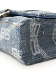 Denim BB Monogram Hourglass Chain Bag Blue
