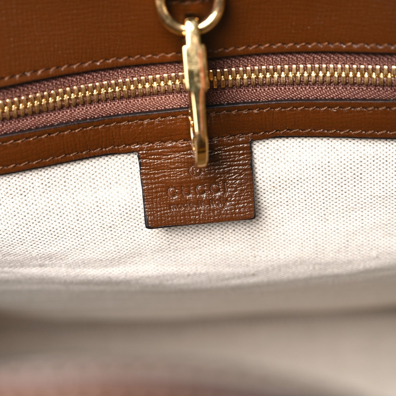 GG Supreme Monogram Fake/Not Large Retro Interlocking G Tote Bag Beige Brown Sugar