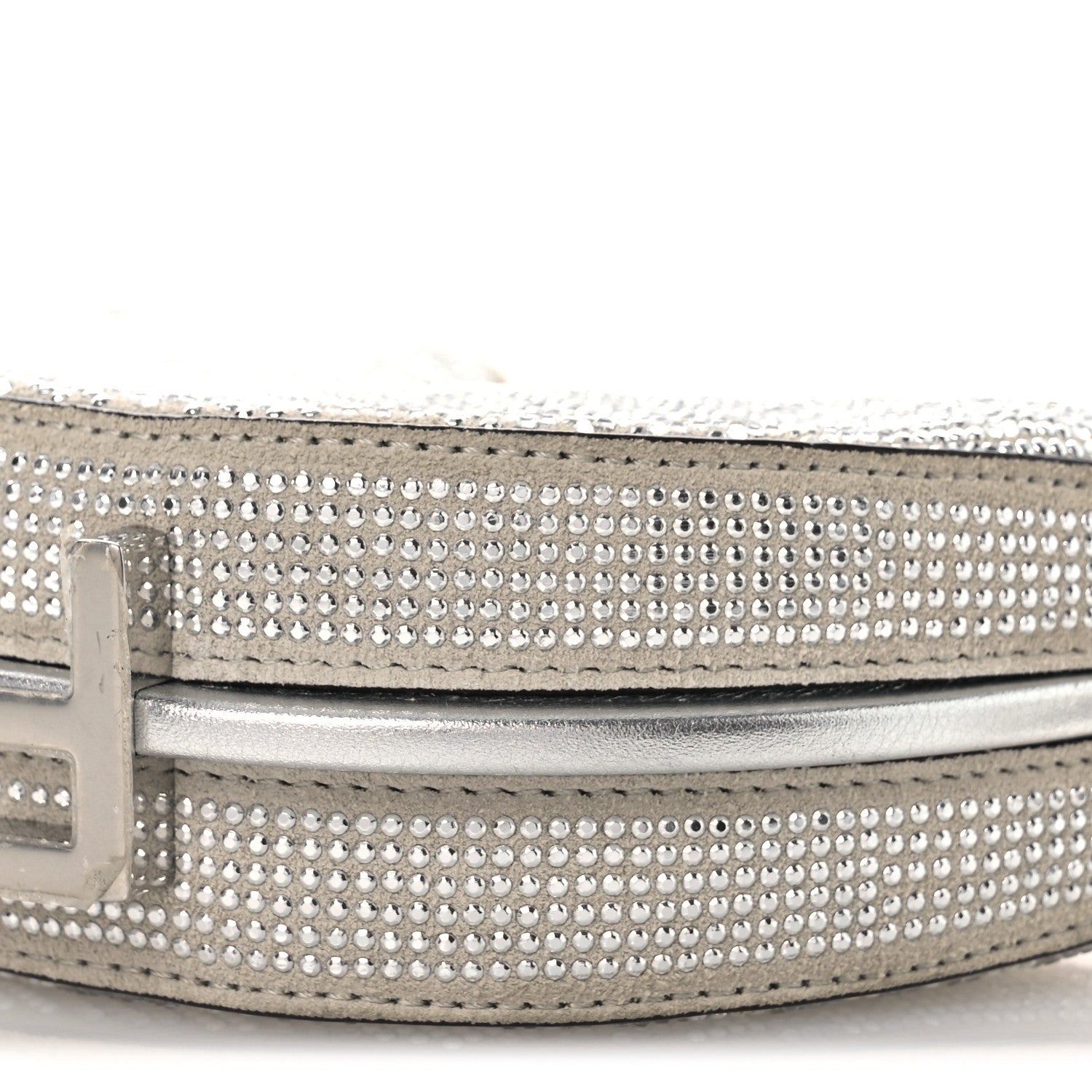 Crystal Vitello Laminato Suede FF Nano FNDIgraphy Hobo Charm Grey