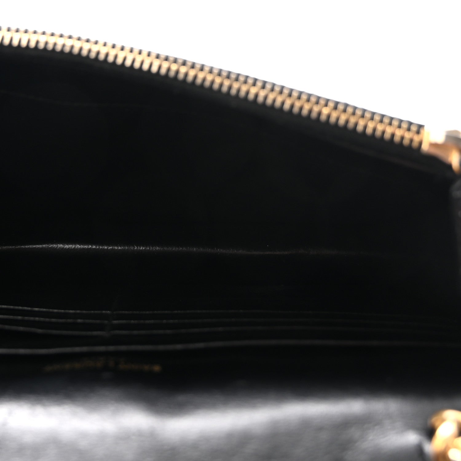 Calfskin Crocodile Embossed Kate Monogram Tassel Chain Wallet Black