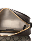 GG Supreme Monogram Textured Dollar Calfskin Mini Ophidia Flap Shoulder Bag Beige Ebony New Acero