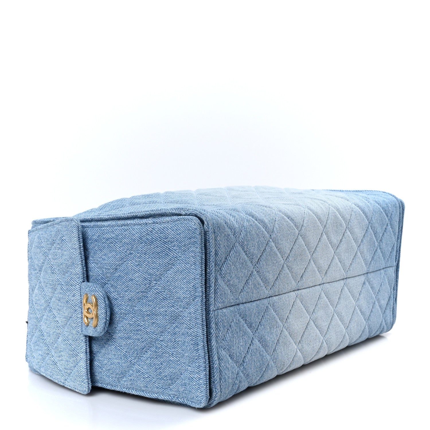 Washed Denim Quilted Medium CHNL 25 Handbag Blue