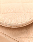 Caviar Quilted Jumbo Double Flap Beige Clair