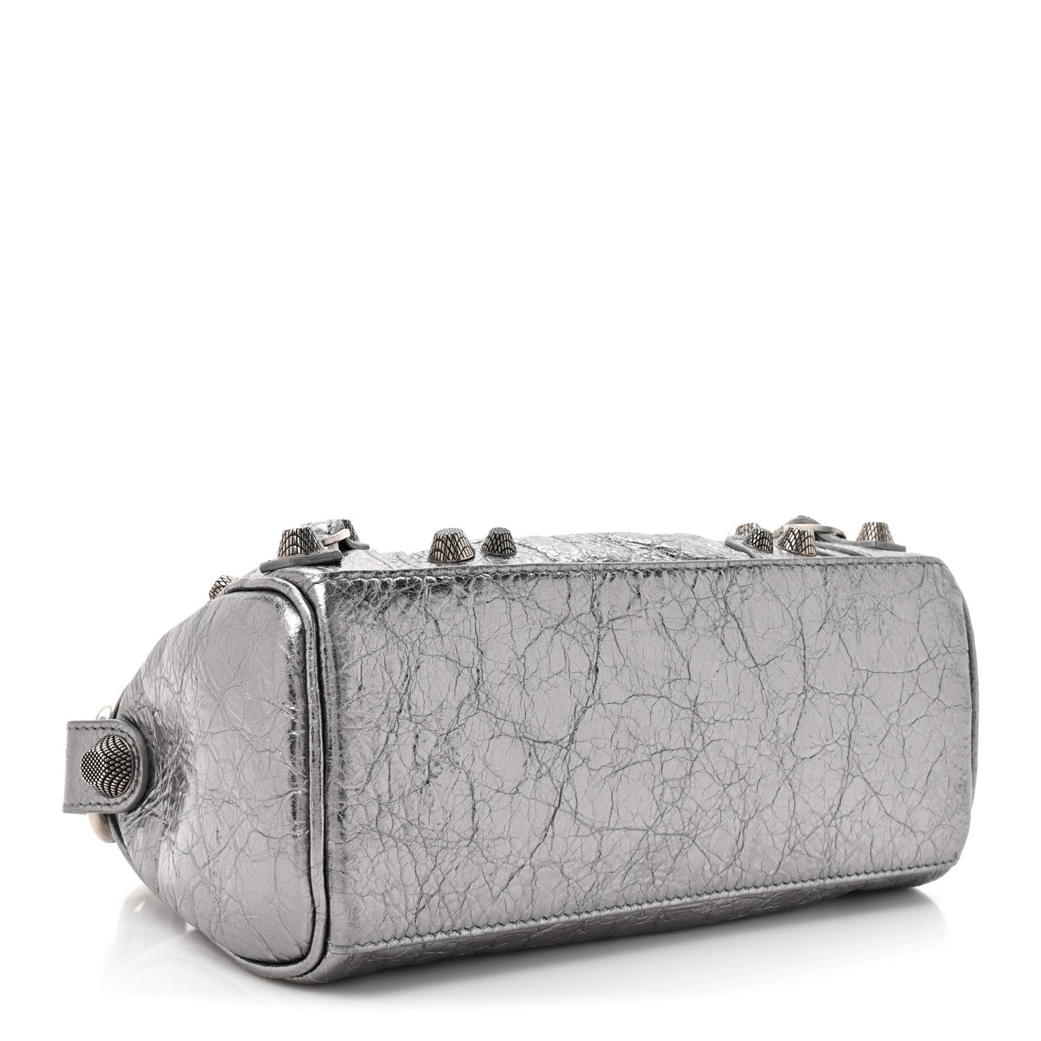 Metallic Agneau Arena Mini Le Cagole Duffle Crossbody Bag Silver