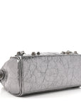 Metallic Agneau Arena Mini Le Cagole Duffle Crossbody Bag Silver