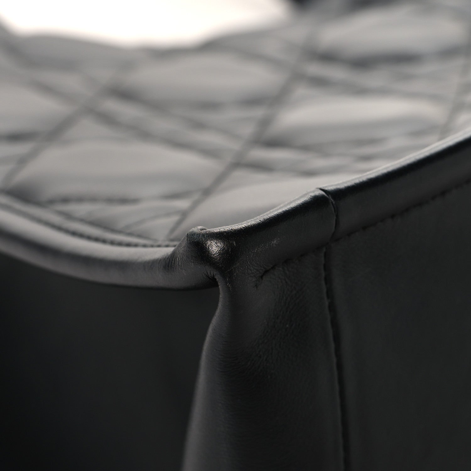 Calfskin Macro Cannage Medium Book Tote Black