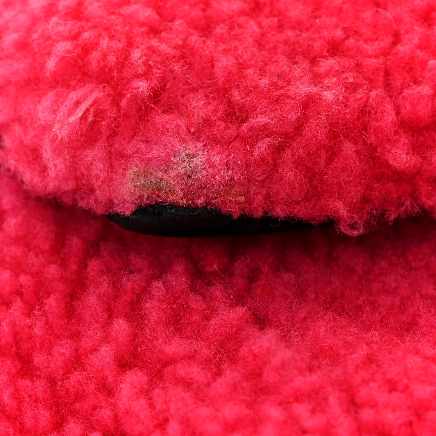 Shearling Nappa Mini Be Baguette Shoulder Bag Fuxia Black