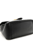 Calfskin Matelasse Small GG Marmont Top Handle Shoulder Bag Black
