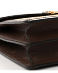 Monogram Jumbo GG Textured Dollar Calfskin Web Small Ophidia Padlock Top Handle Bag Camel Ebony New Acero