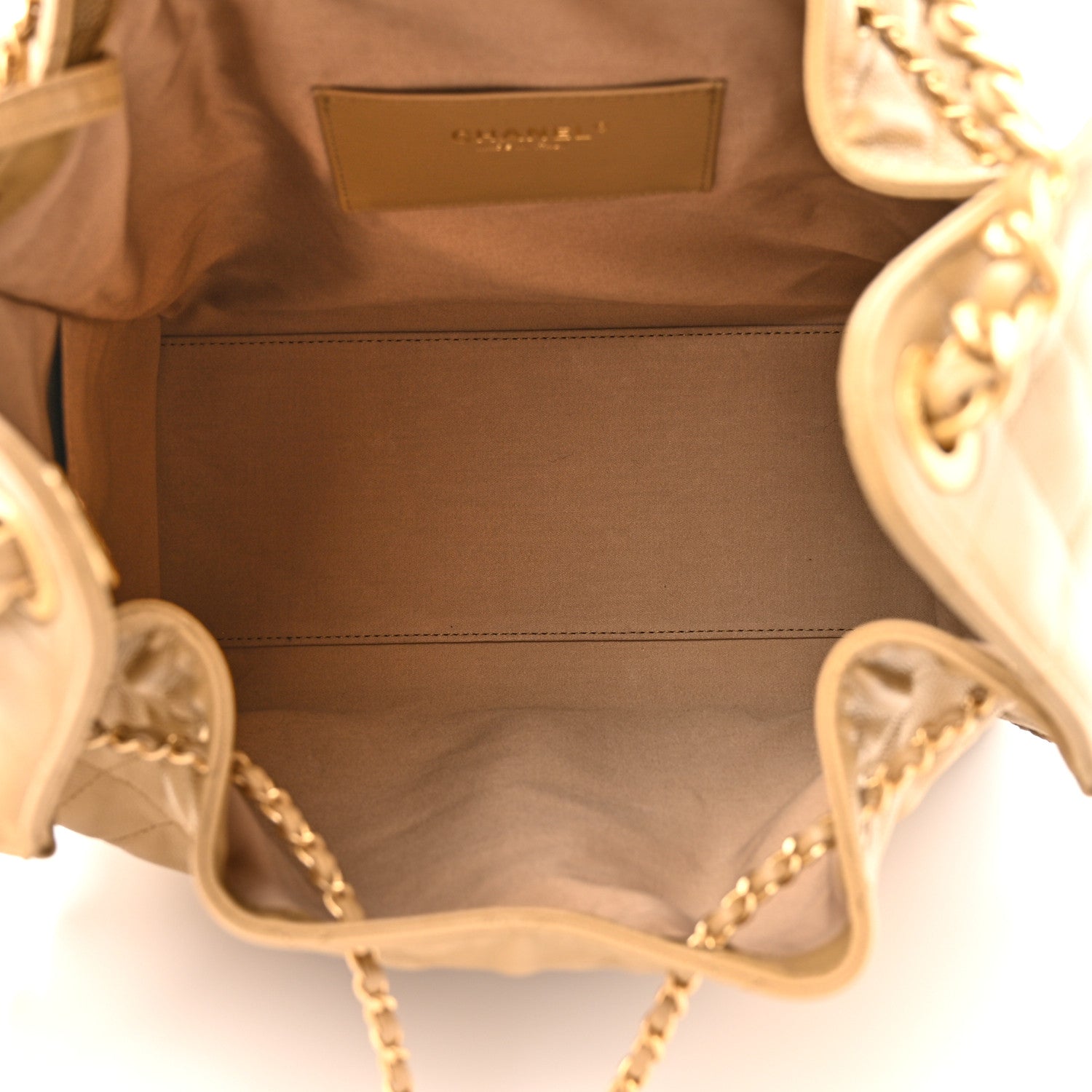 Caviar Quilted Medium CHNL 25 Handbag Dark Beige