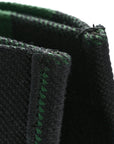 Canvas Embroidered Checkered Book Tote Black Green