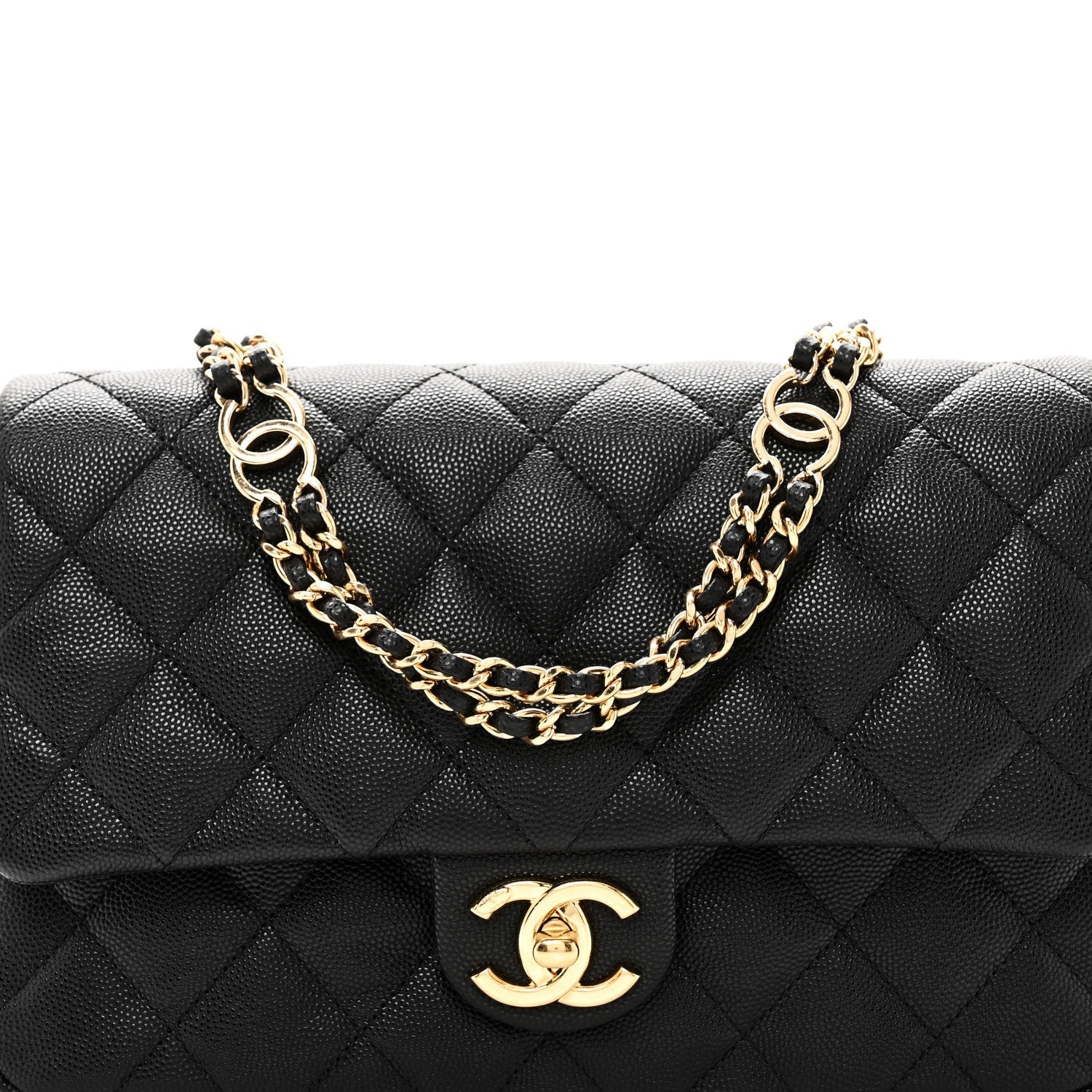 Caviar Quilted Small CC You Flap Black