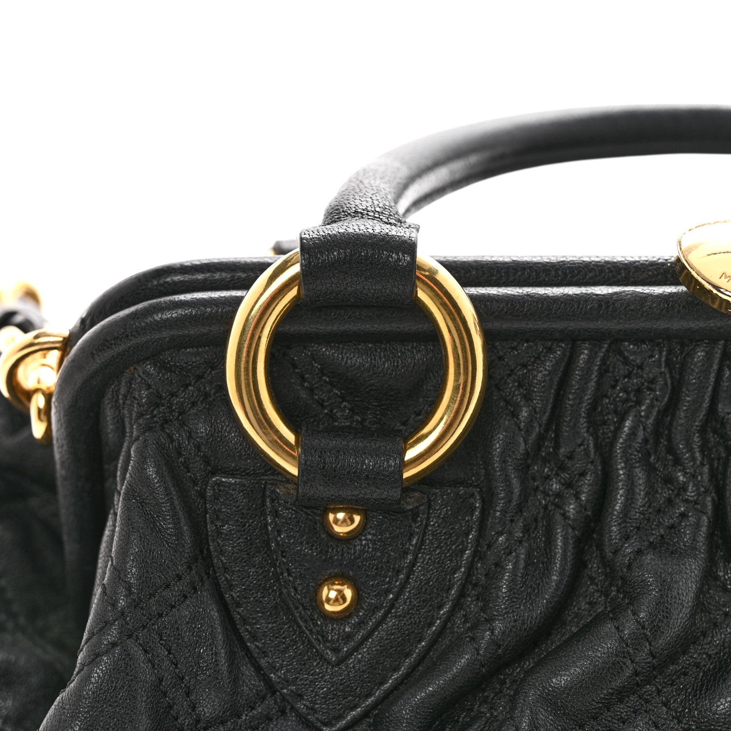 Calfskin Quilted Stam Black