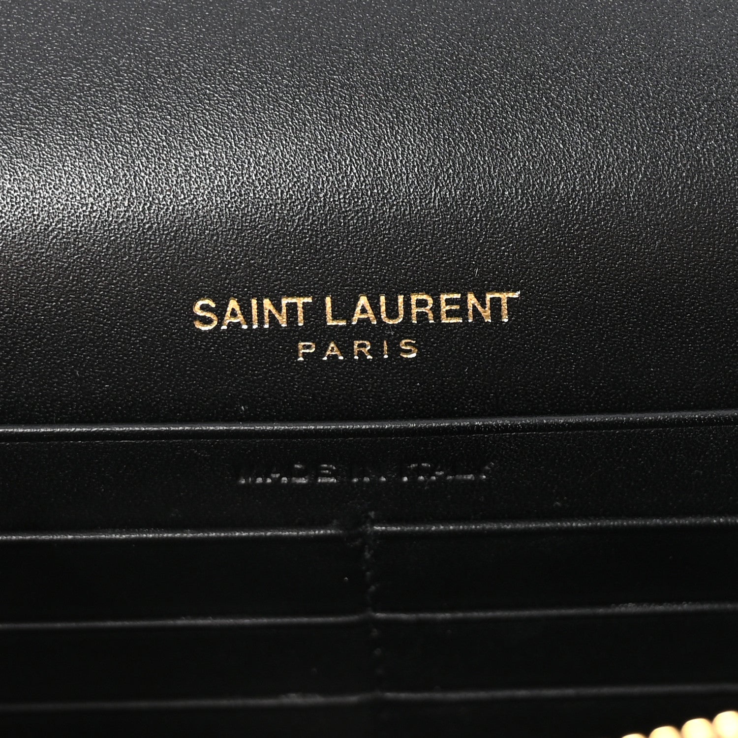 Smooth Calfskin Classic Monogram Kate Tassel Chain Wallet Black