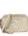 Pebbled Calfskin Small Soho Disco Bag Off White